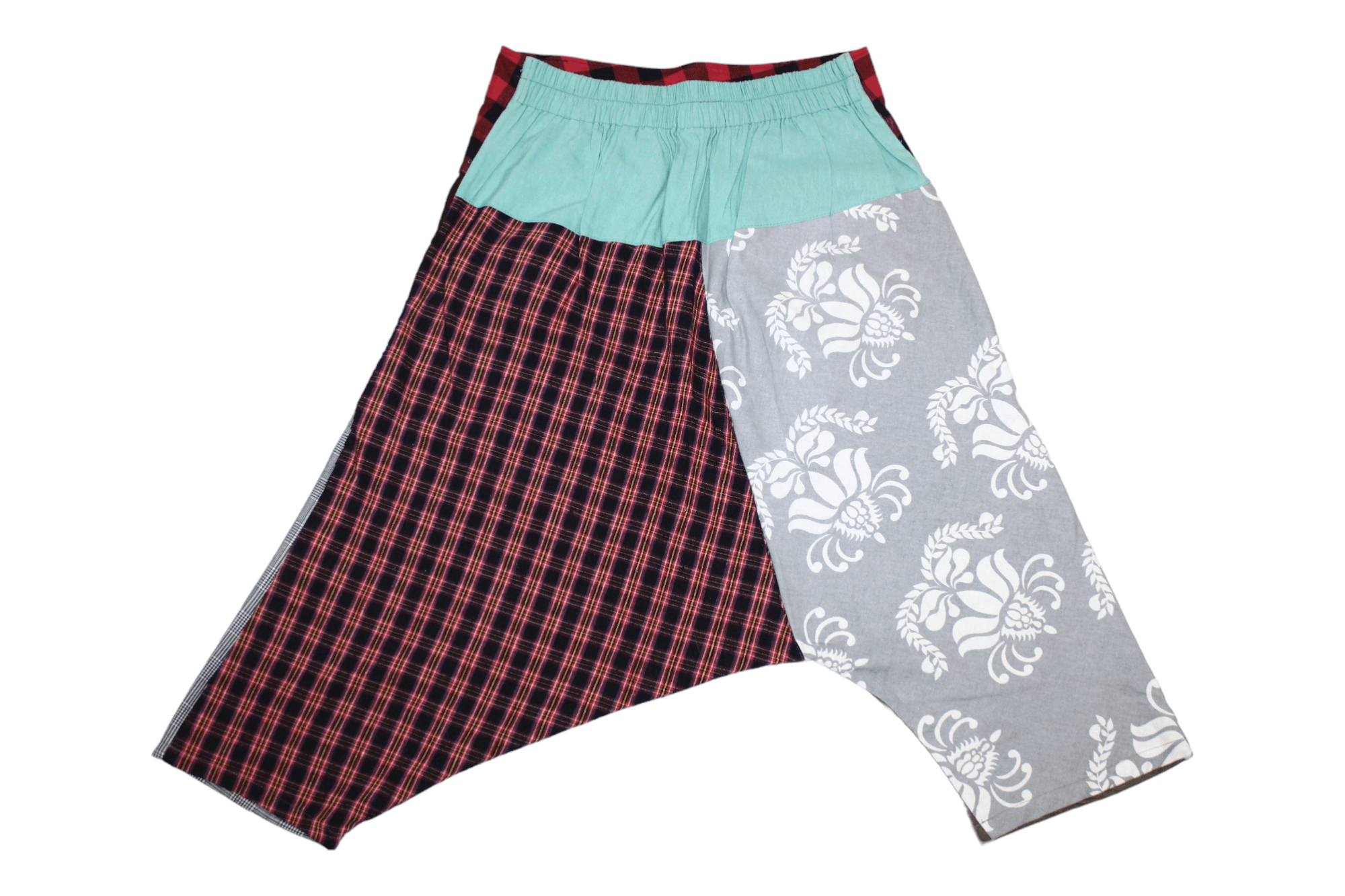Beauty Beast VTG Open Mind Drop Crotch Patchwork Asymmetric Balloon Pants Size US 31 - 4 Thumbnail