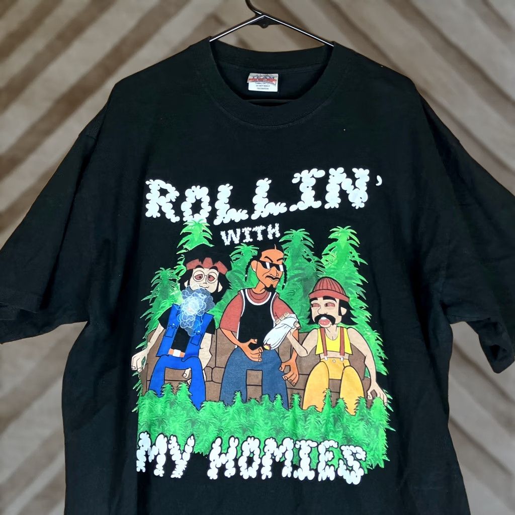 Vintage Pro Team Mens TShirt Black Rollin With My Homies Heavy Weight Short Sleeve 2XL Size US XXL / EU 58 / 5 - 1 Thumbnail