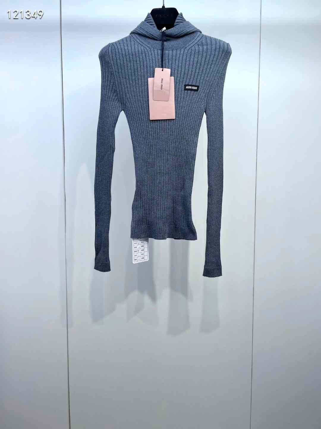 Miu Miu Miu Miu 25S Gray Turtleneck Hoodie Size XS / US 0-2 / IT 36-38 - 1 Thumbnail