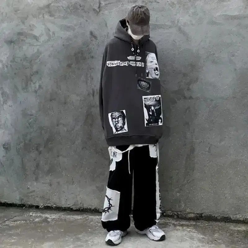 Japanese Brand Gothic Punk Cargo Pants Anime Patch Pants Size US 32 / EU 48 - 6 Thumbnail