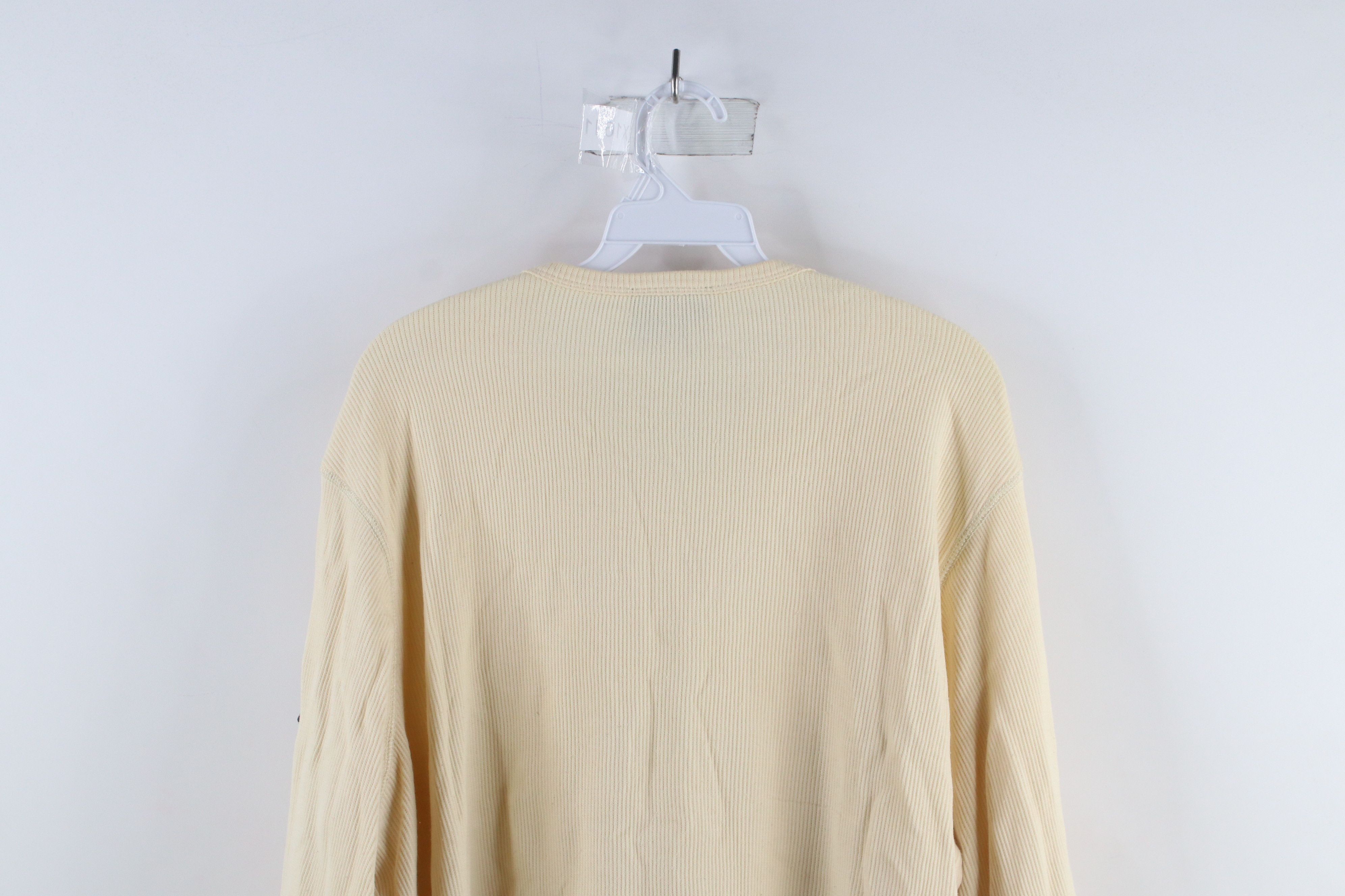 Ralph Lauren Vintage 90s Ralph Lauren Out Ribbed Knit T-Shirt Cream USA Size US XL / EU 56 / 4 - 9 Thumbnail
