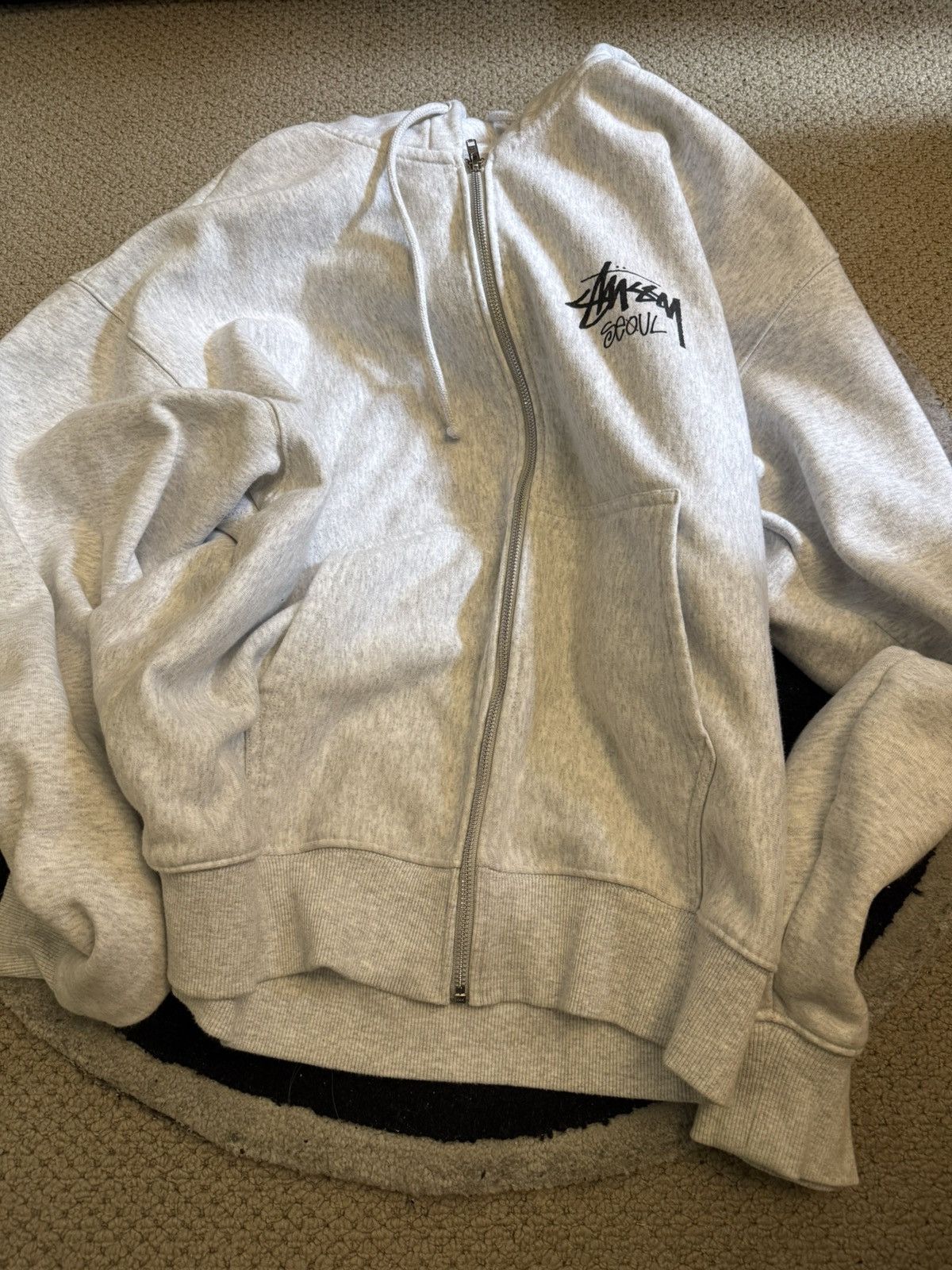 Stussy Stussy Seoul Grey Zip Up Hoodie | Grailed