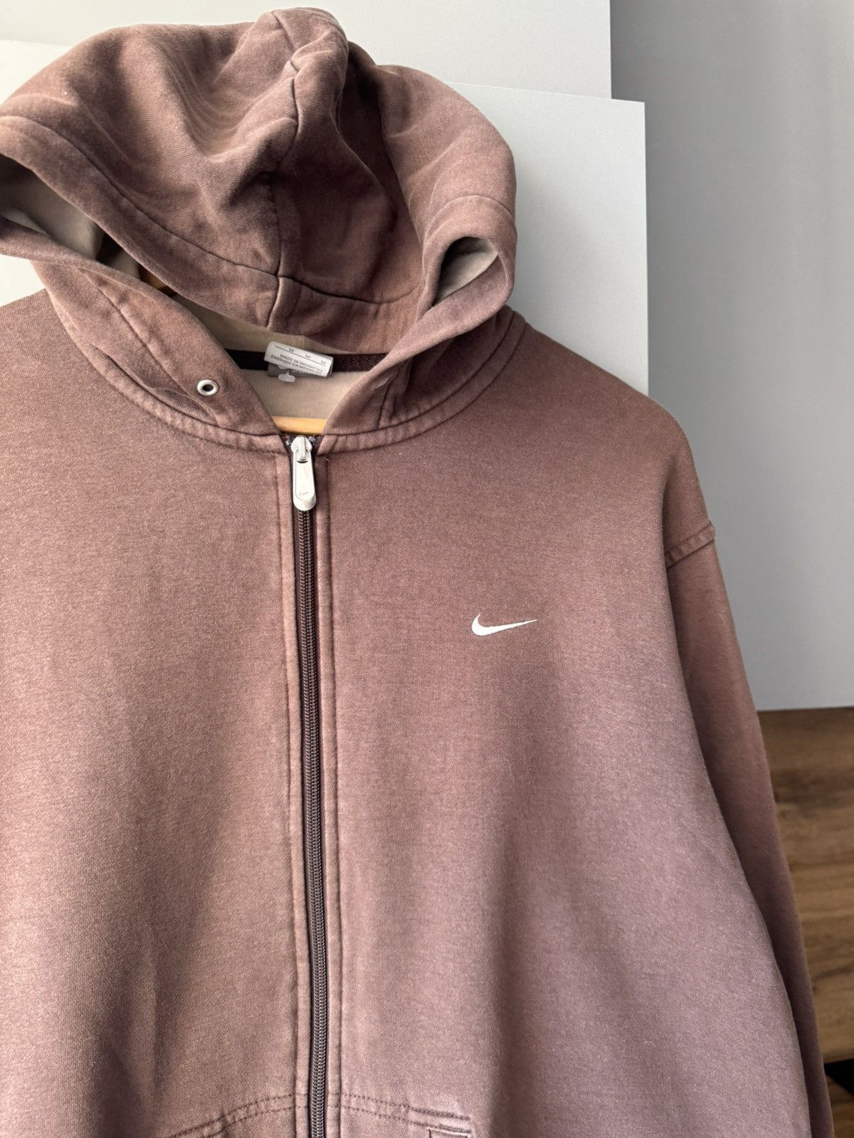 Nike RARE Vintage Nike Brown Zip Hoodie Size US M / EU 48-50 / 2 - 2 Thumbnail