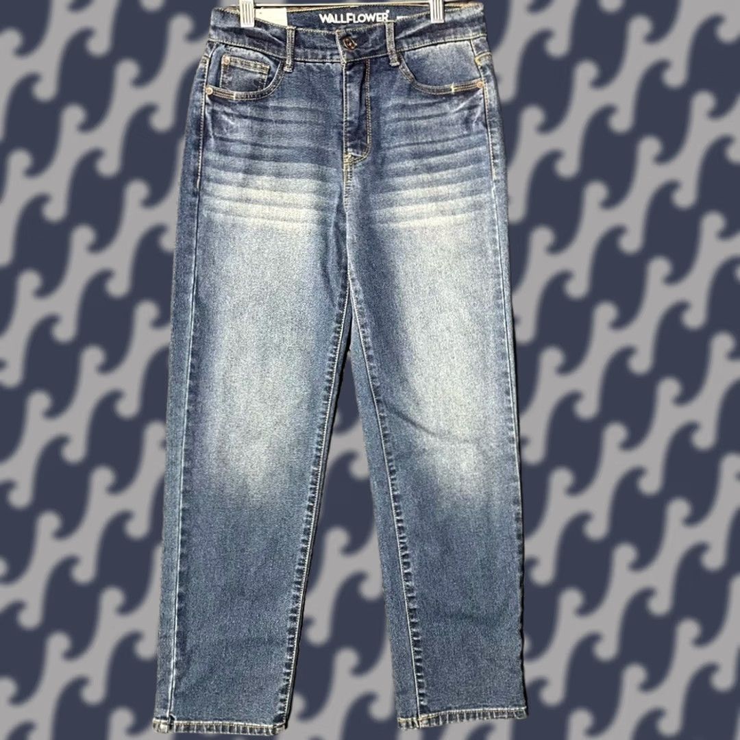 Vintage Wallflower Denim Jeans Womens Curvy Super High Rise Straight Eco Blue Fearless NWT 1/25 Size 27" / US 4 / IT 40 - 1 Thumbnail