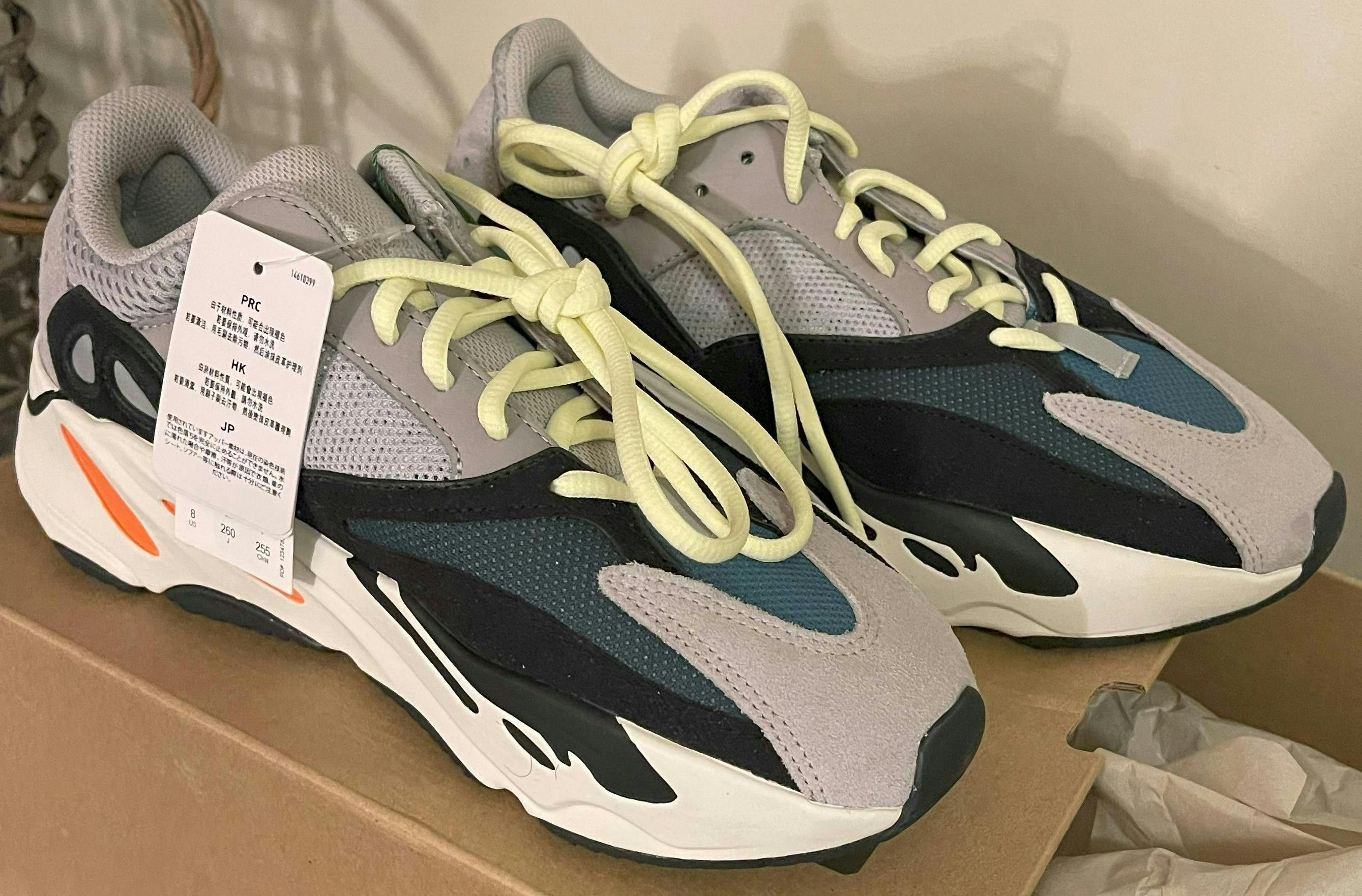 image of Adidas - Yeezy Boost 700 Wave Runner Shoes in Black/Grey/White, Men's (Size 8)