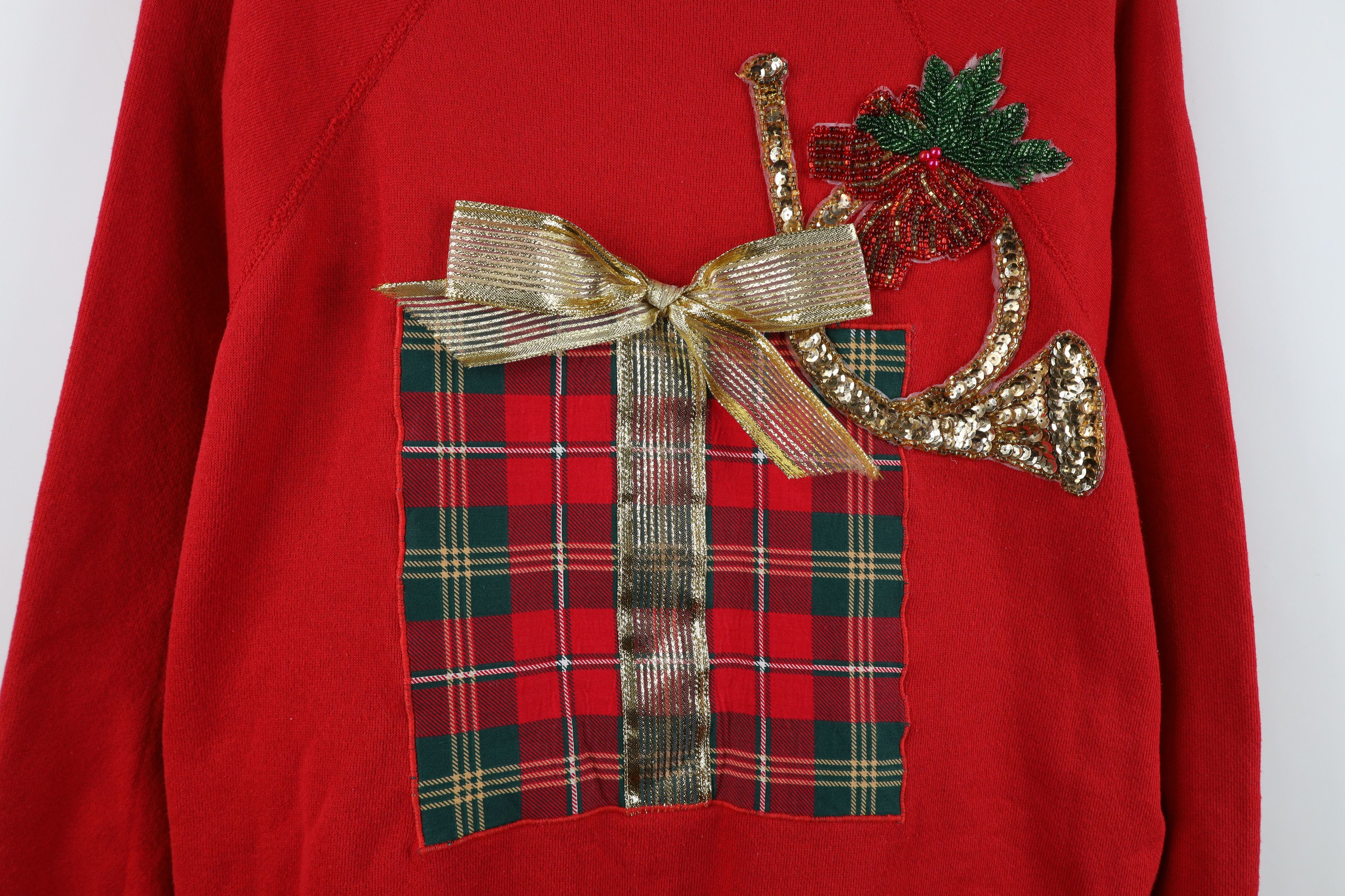 Vintage Vintage 90s Streetwear Christmas Present Gift Sweatshirt USA Size XL / US 12-14 / IT 48-50 - 4 Thumbnail