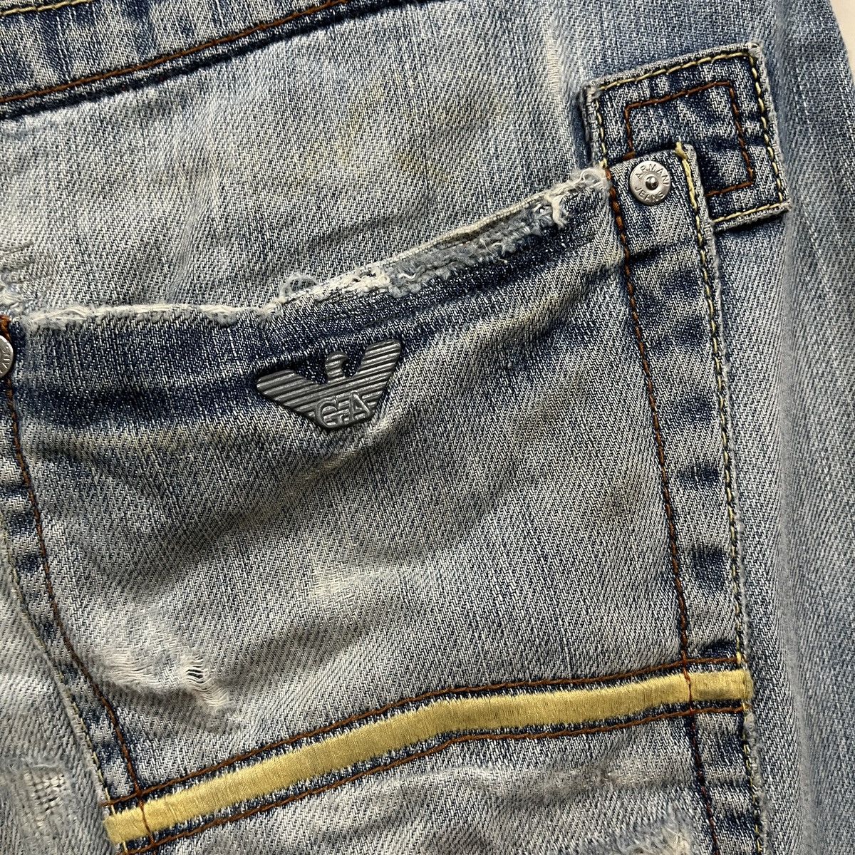 Armani × If Six Was Nine Ripped Distressed Armani Jeans Faded Blue Size US 33 - 17 Thumbnail