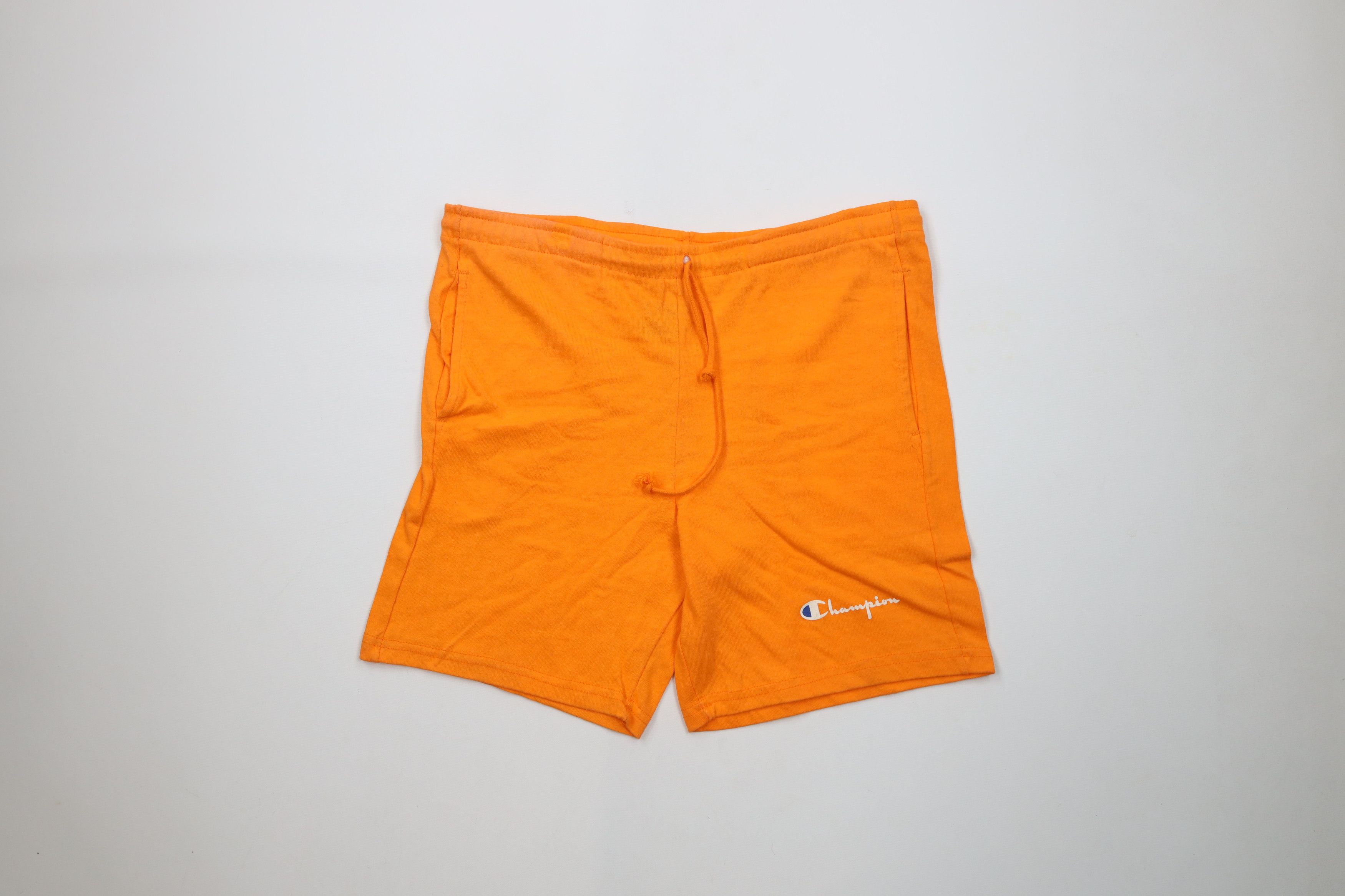 Champion × Vintage Vintage 90s Champion Knee Jersey Knit Shorts Orange USA Size US 30 / EU 46 - 1 Thumbnail