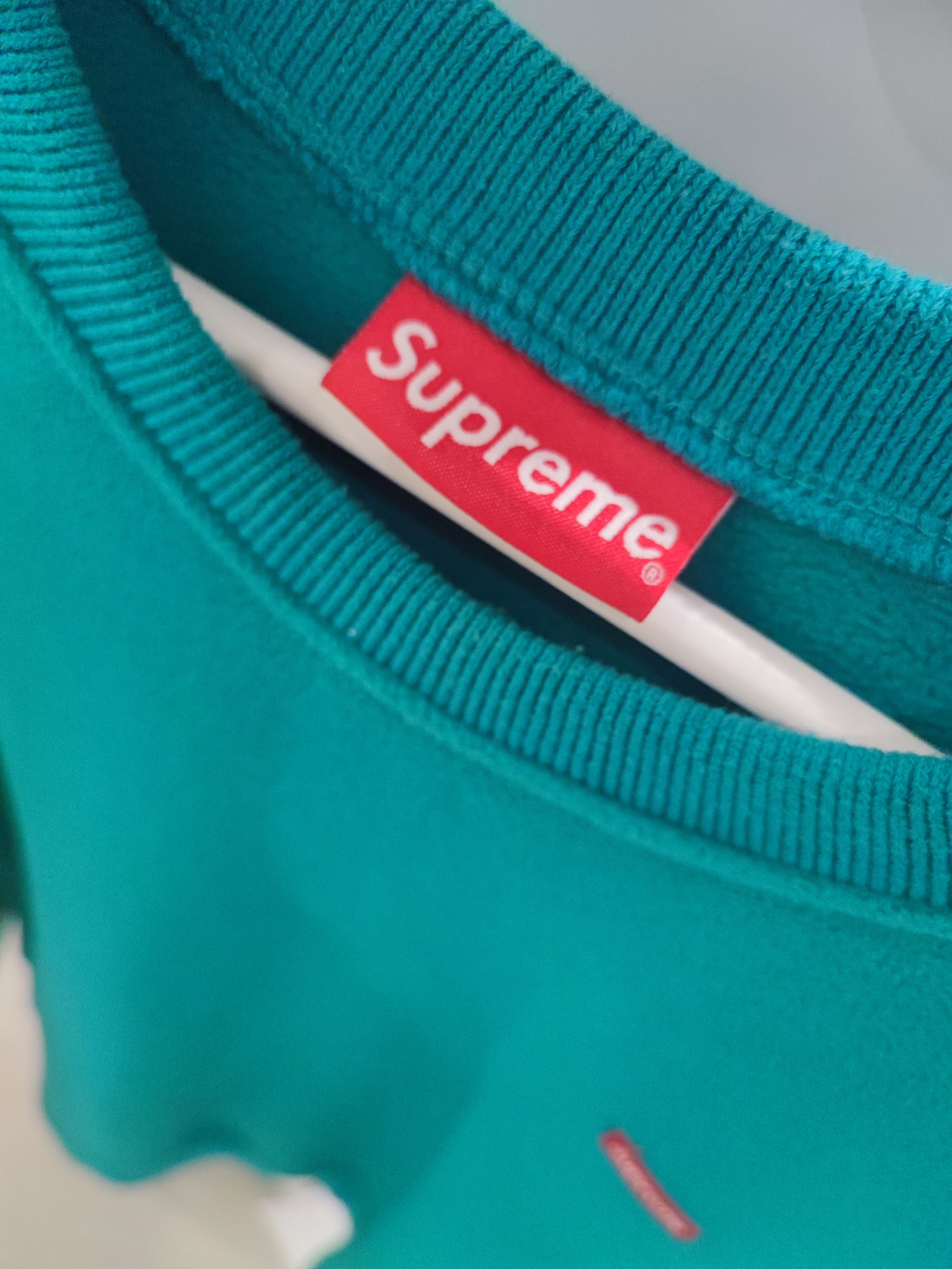 Supreme fw16 supreme polartec fleece crewneck teal small box logo Size US M / EU 48-50 / 2 - 4 Thumbnail