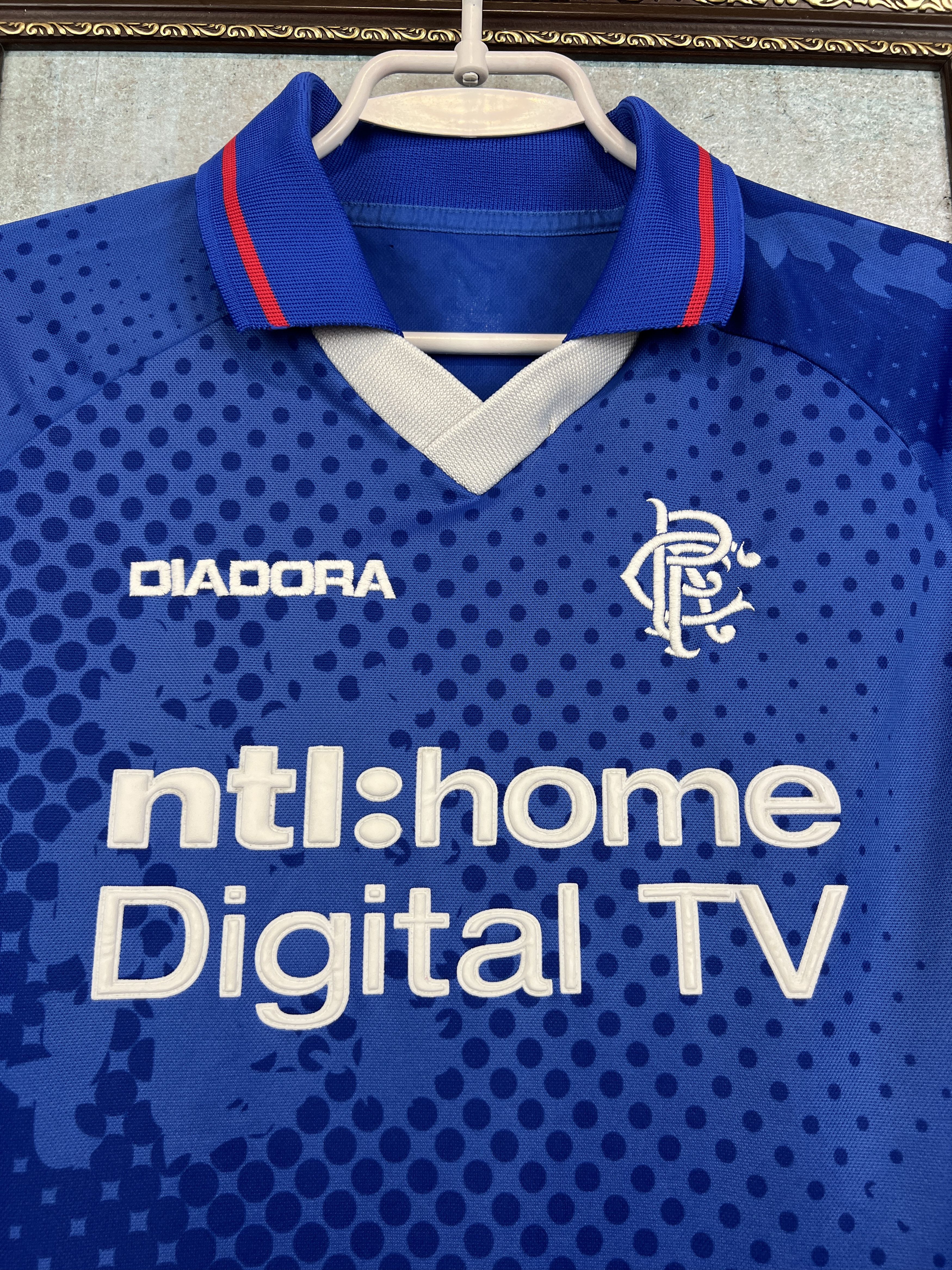 Diadora Rangers Home football shirt 2002 Soccer Jersey Trikot Size US S / EU 44-46 / 1 - 3 Thumbnail