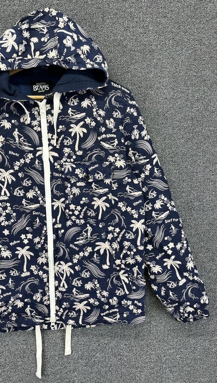 Beams Plus Vintage Beams Hawaiian Surf Hoodie Jacket Size M / US 6-8 / IT 42-44 - 4 Thumbnail