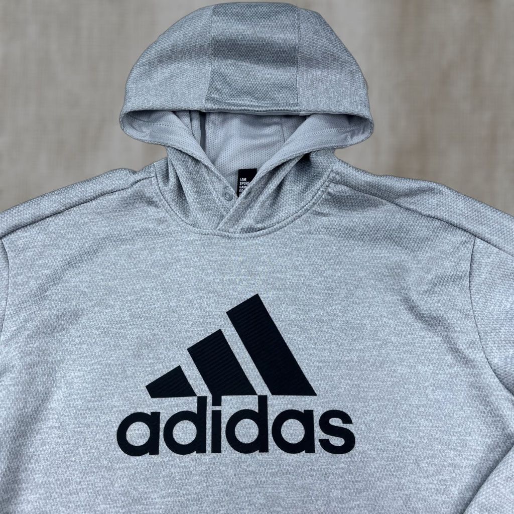 Adidas Adidas Hoodie Men Medium Gray Sweatshirt Pullover Mock Neck Active Logo Pocket Size US M / EU 48-50 / 2 - 1 Thumbnail