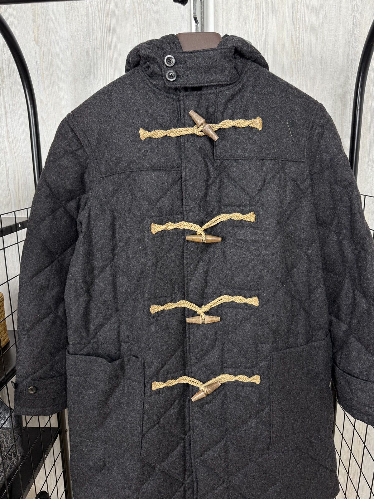 Ralph Lauren Ralph Lauren Quilted Toggle Cashmere Dark Gray Jacket Coat Size US L / EU 52-54 / 3 - 7 Thumbnail