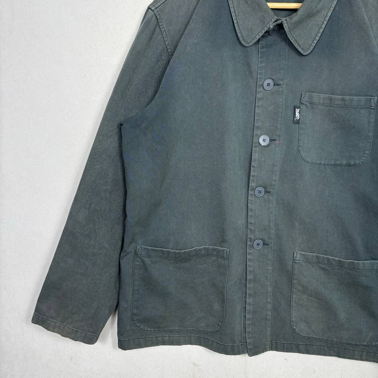 agnes b. Vintage Agnes B. Homme Black Cotton Work Chore Jacket Size US L / EU 52-54 / 3 - 6 Thumbnail