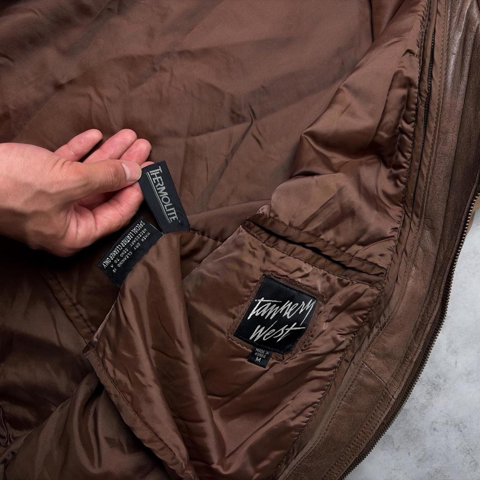 Other Vintage 90s Brown Tannery West Genuine Leather Bomber Jacket Size US M / EU 48-50 / 2 - 6 Thumbnail