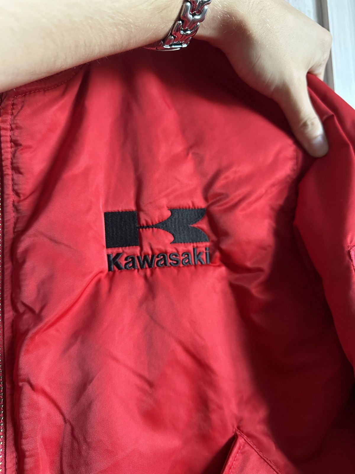 Japanese Brand × Vintage Kawasaki Vintage MA-1 bomber jacket japanese motor moto Size US L / EU 52-54 / 3 - 6 Thumbnail