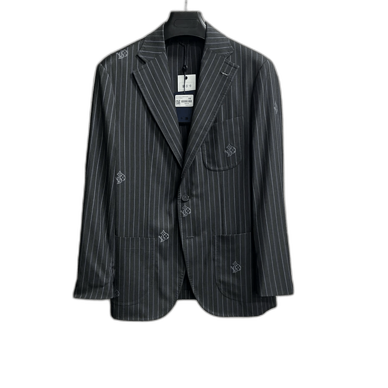Louis Vuitton Black Striped Long Sleeve Suit Jacket Size US L / EU 52-54 / 3 - 1 Thumbnail