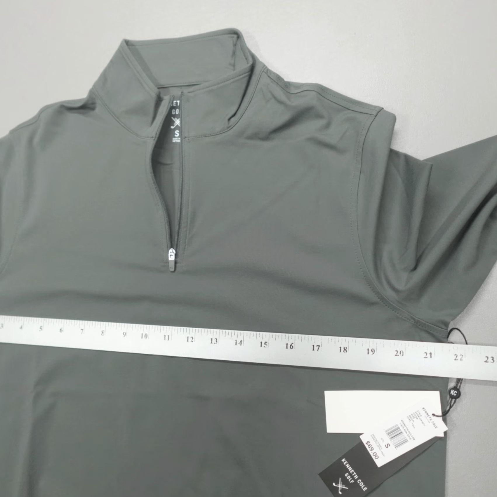 Kenneth Cole Kenneth Cole Golf 1/4 Zip Pullover Shirt Mens Size S Pine Grey Stretch Wicking Logo Knit Pullover Casual, Golf, Travel Mens Size US S / EU 44-46 / 1 - 4 Thumbnail