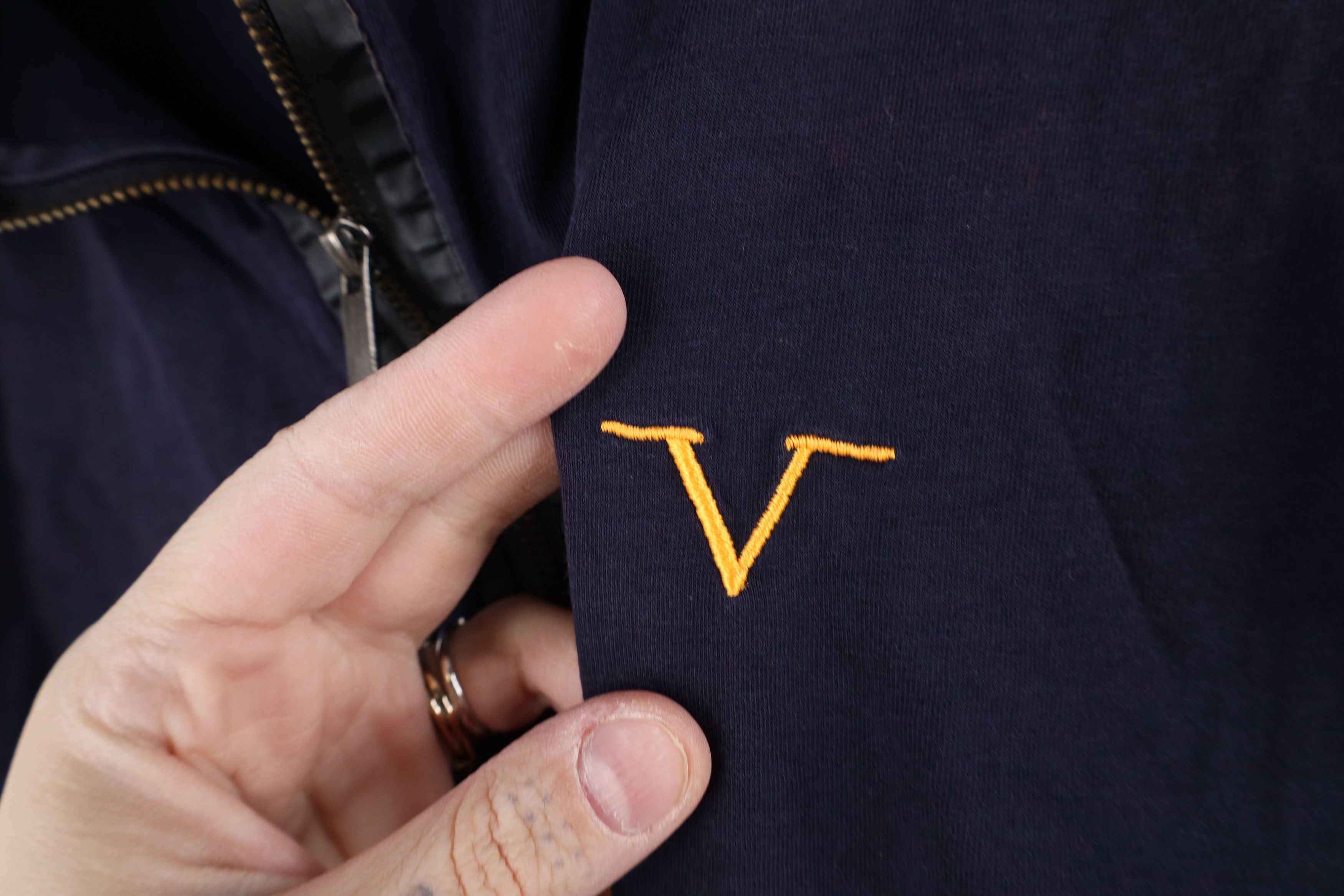 Versace × Vintage V 1969 Italia Versace Half Zip Collared Polo Shirt Blue Size US L / EU 52-54 / 3 - 4 Thumbnail