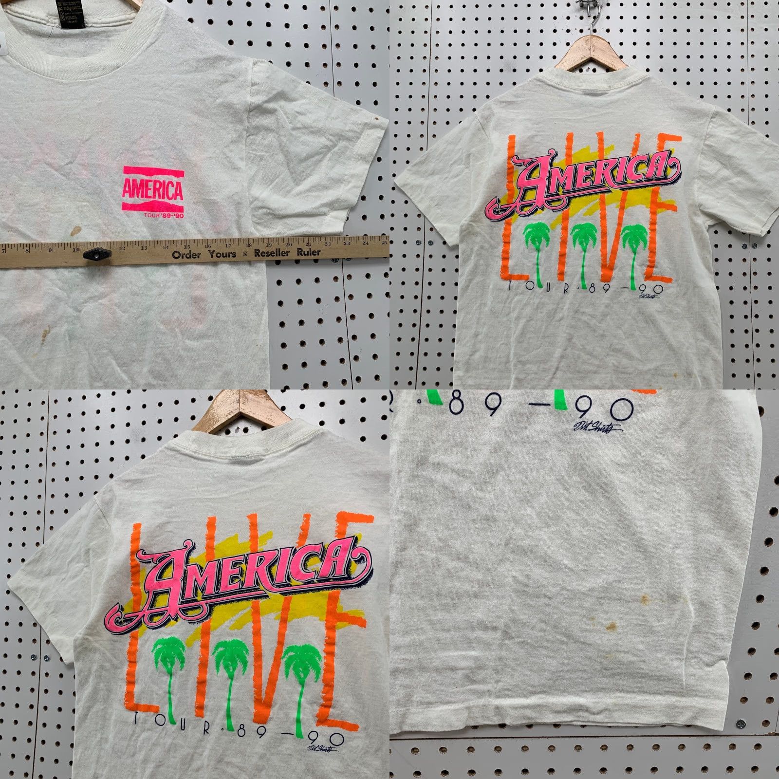 Anvil VINTAGE America Band Live Tour Shirt Men M White Neon 80s USA Shirt Size US M / EU 48-50 / 2 - 9 Thumbnail