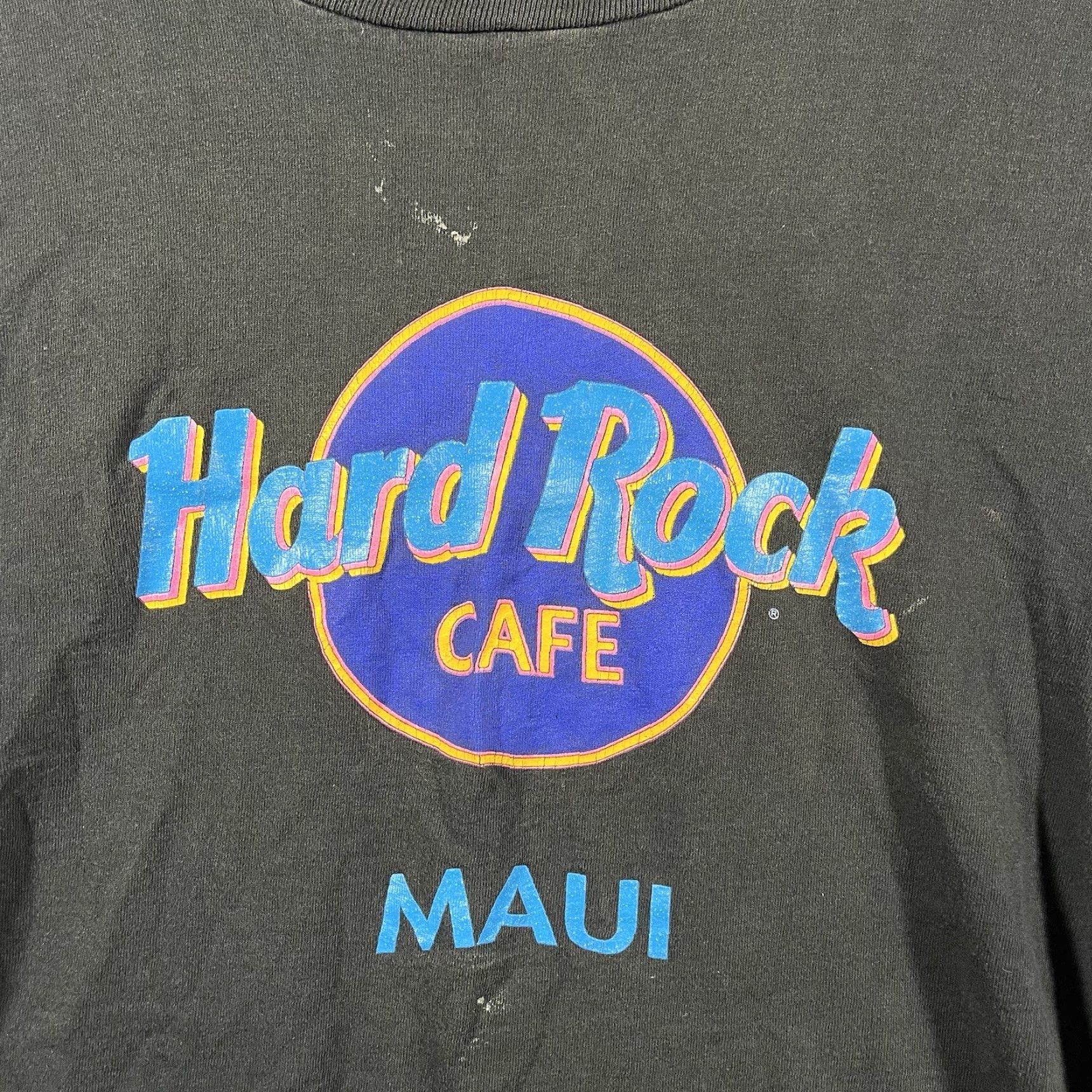 Hard Rock Cafe VINTAGE Hard Rock Cafe Maui Hawaii Graphic Black T-Shirt Medium Men 90s Graphic Print Short Sleeve Crew Neck Logo 1990s USA Size US M / EU 48-50 / 2 - 2 Thumbnail