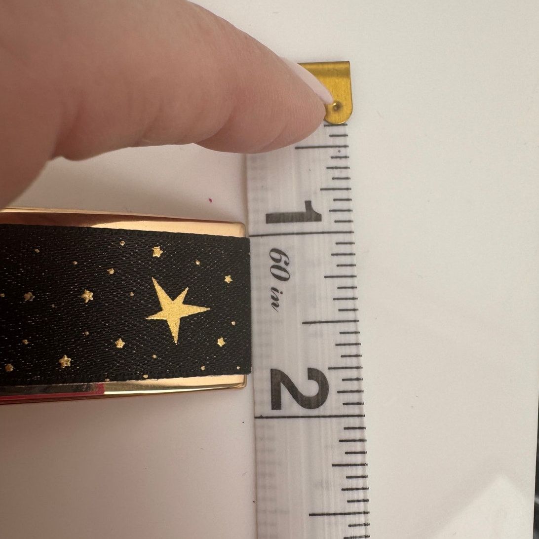 Chanel Chanel Black & Gold Logo Star Print Hair Barrette Clip Size ONE SIZE - 8 Thumbnail
