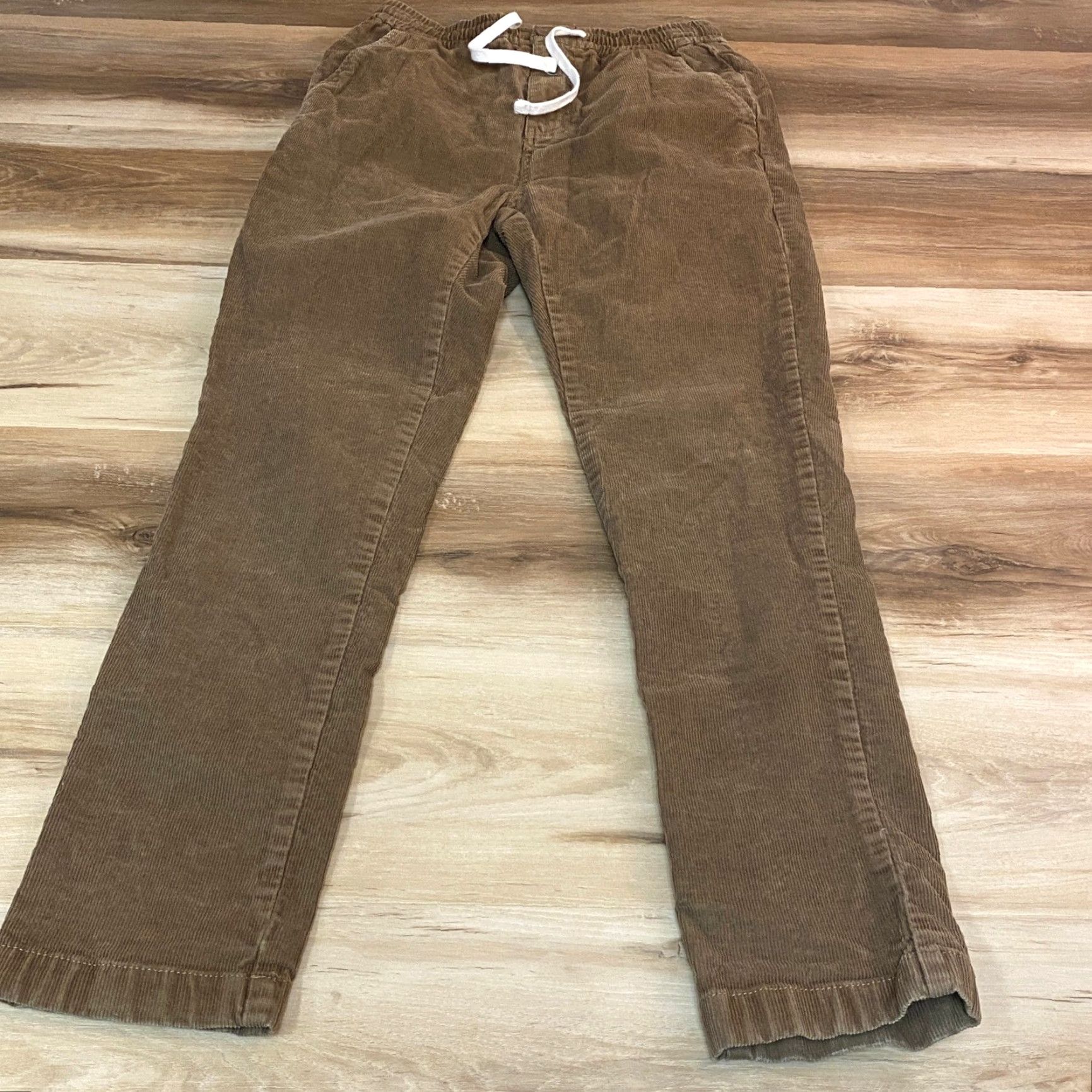 J.Crew J. Crew Corduroy Pants Mens XS Brown Elastic Waist Drawstring Jogger Casual Straight Front Button Pockets Size US 27 - 6 Thumbnail