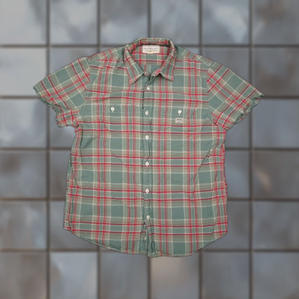 Ralph Lauren DENIM & SUPPLY RALPH LAUREN Shirt Mens Large Blue Plaid Button-Up Short Sleeve - Casual Workwear, 100% Cotton Size US L / EU 52-54 / 3 - 1 Thumbnail