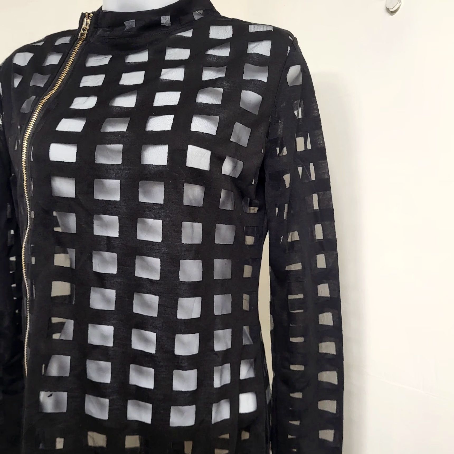 Vintage VINTAGE Unbranded Tunic Dress Womens Size Large Black Trapezoid Grid Gothic Wednesday 🖤 Size L / US 10 / IT 46 - 5 Thumbnail