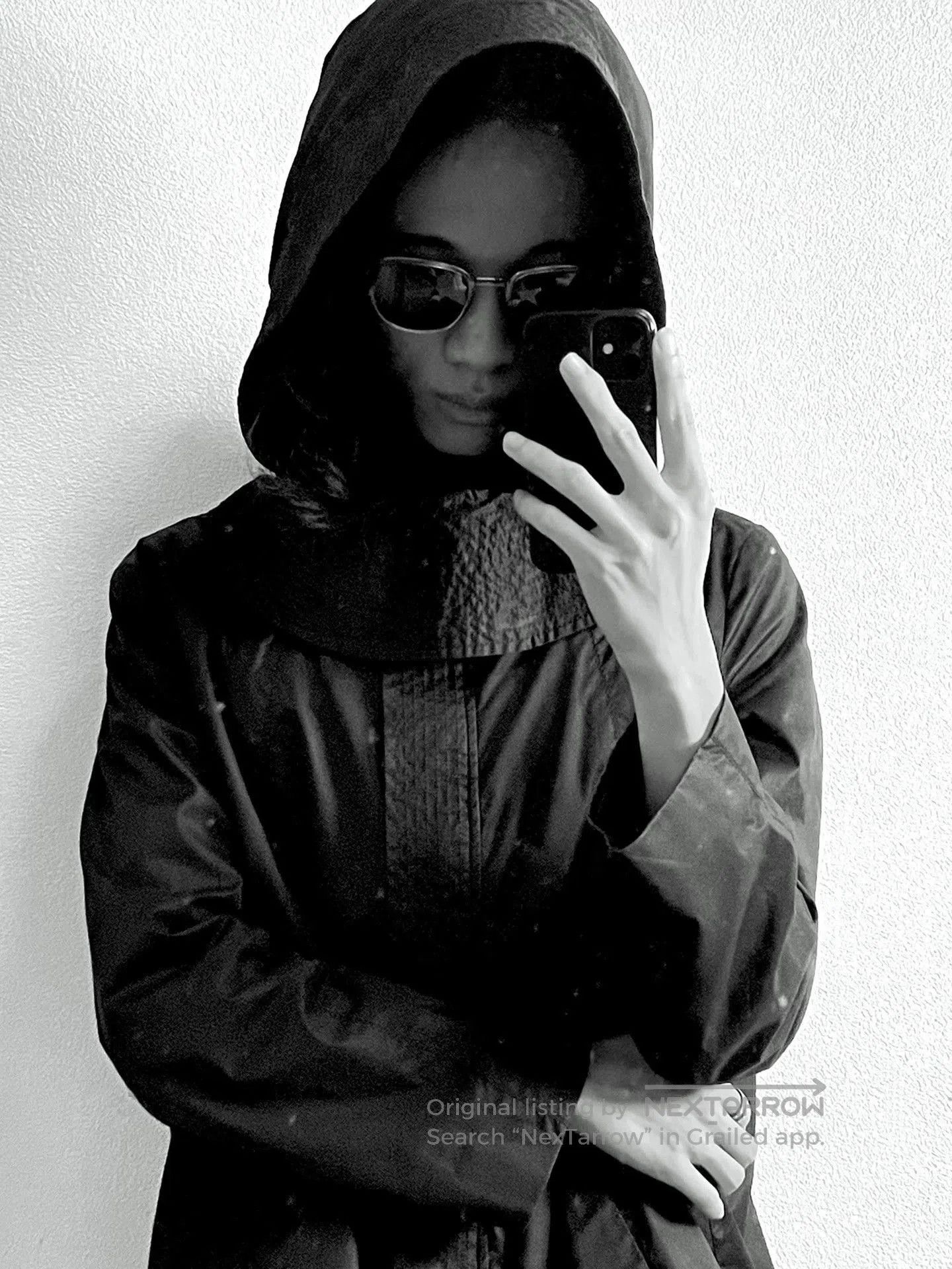 Helmut Lang Black Hooded Long Coat Size S. Size US S / EU 44-46 / 1 - 3 Thumbnail