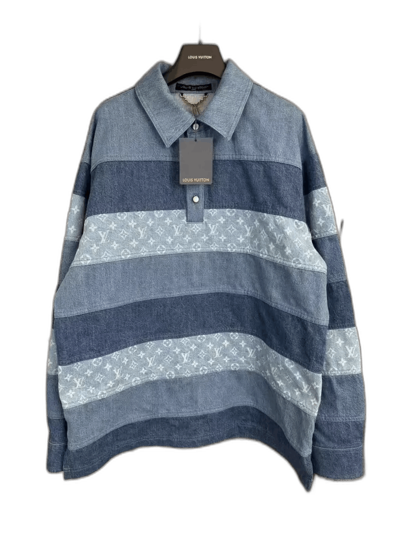 Louis Vuitton Louis Vuitton Striped Long Sleeve Polo Shirt-yf Size US L / EU 52-54 / 3 - 1 Thumbnail
