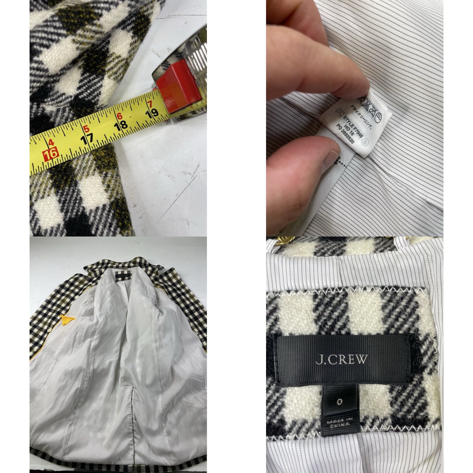 J.Crew J.CREW Plaid Wool Coat Long 100% Wool Multicolor 0 Women’s Size 0 Buttons Metal Pea Coat Modern Style Size XS / US 0-2 / IT 36-38 - 8 Thumbnail
