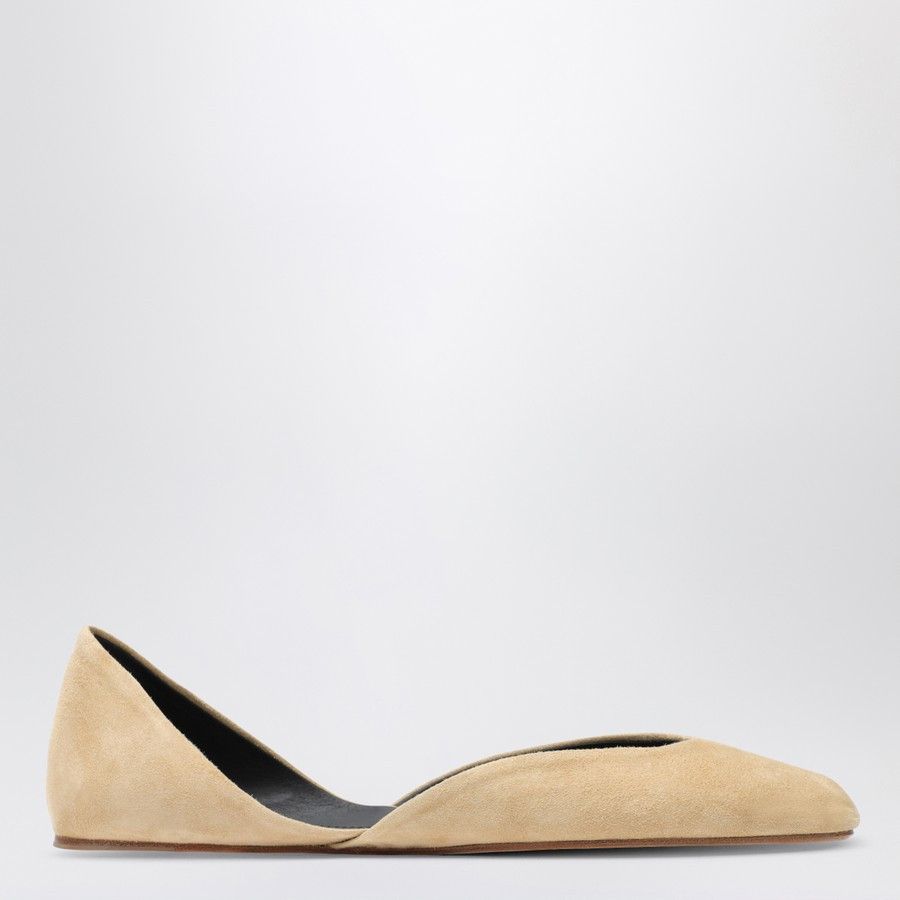 The Row o1d2blof1024 Gemma Ballet Suede Slippers in Beige Size US 6 / IT 36 - 2 Thumbnail