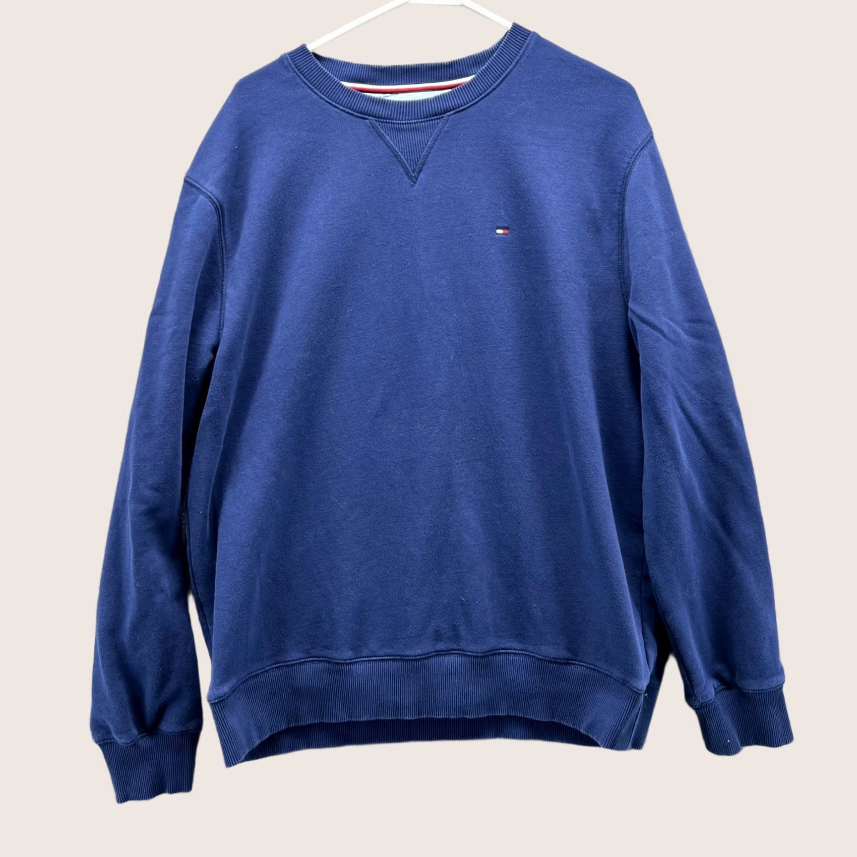 Tommy Hilfiger VINTAGE Tommy Hilfiger Sweatshirt Pullover XL Crewneck Fleece Logo Blue Navy Mens Size US XL / EU 56 / 4 - 1 Thumbnail