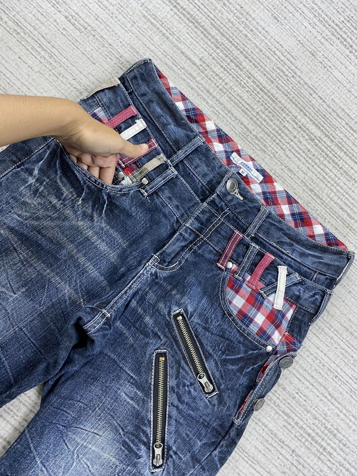 If Six Was Nine Vintage Roddle Japanese Brand Punk Double Waist Denim Pants Size US 31 - 11 Thumbnail