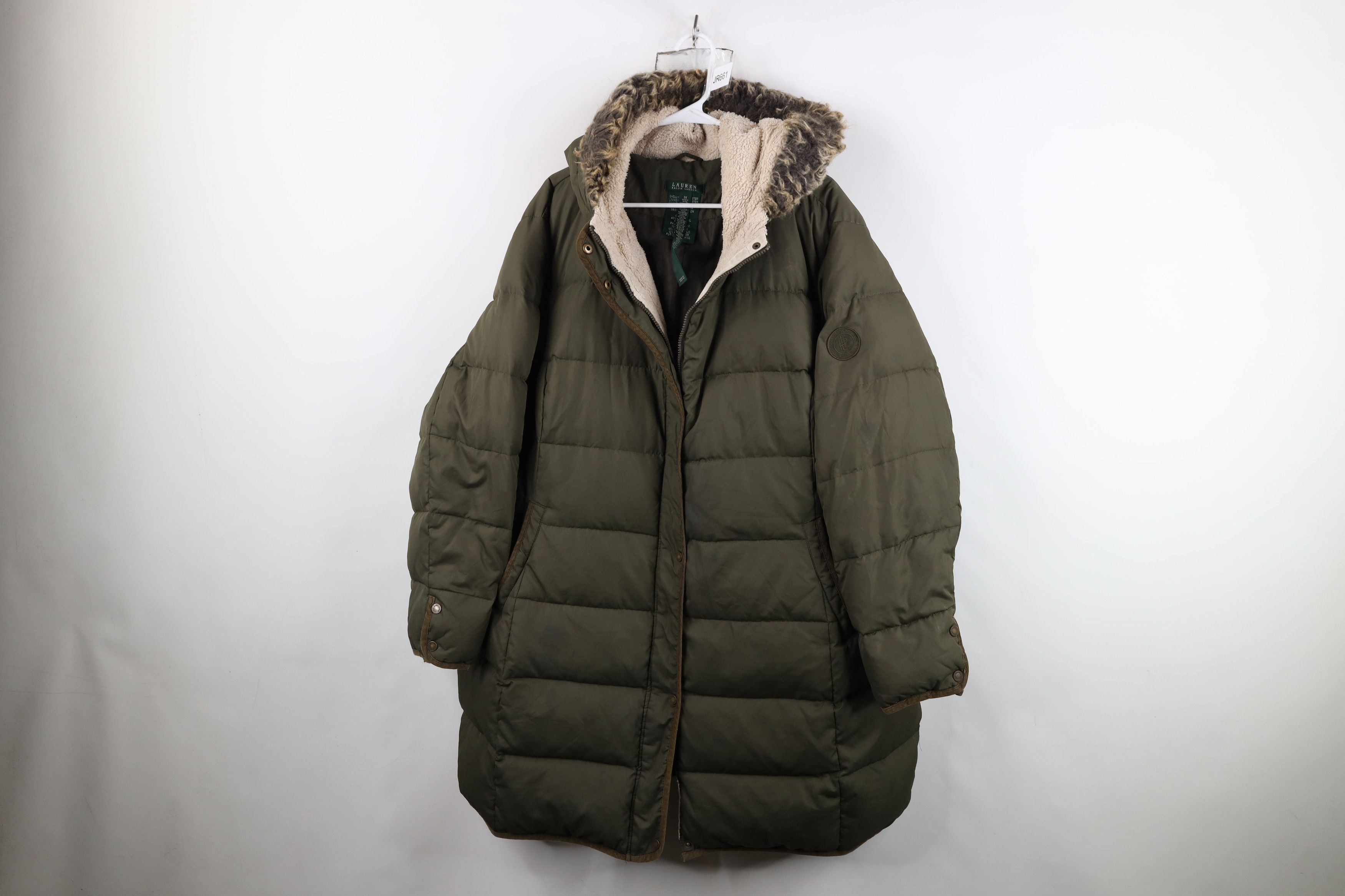 Ralph Lauren Vintage Ralph Lauren Duck Down Hooded Puffer Jacket Green Size 3XL / US 20-22 - 1 Thumbnail