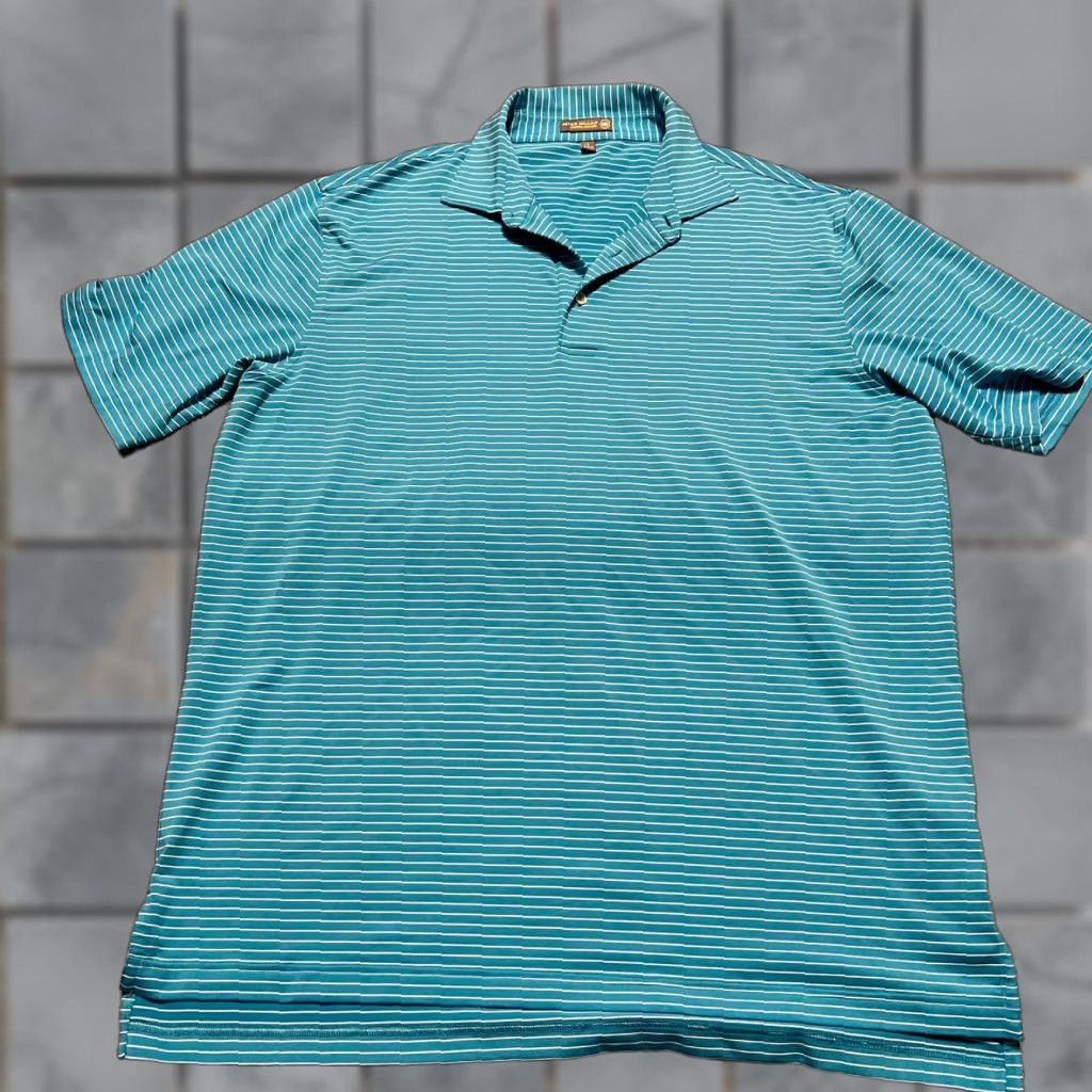 Peter Millar Peter Millar Polo Shirt Mens Large Blue Striped Performance Summer Comfort Golf Size US L / EU 52-54 / 3 - 1 Thumbnail