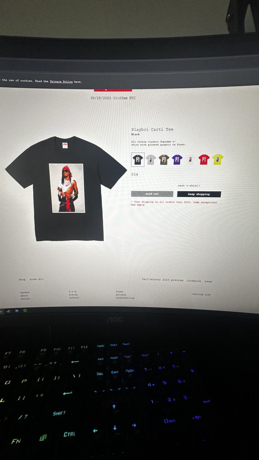Supreme Playboi Carti x Supreme Black T-Shirt Size US M / EU 48-50 / 2 - 2 Thumbnail