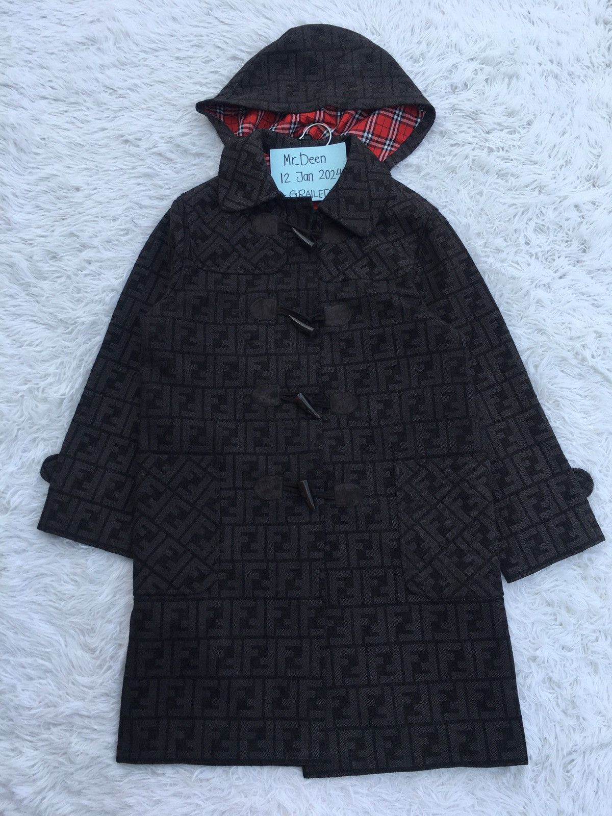 Fendi Rare Vintage FENDI Monogram Hooded Wool Coat/ Jacket Size US S / EU 44-46 / 1 - 2 Thumbnail