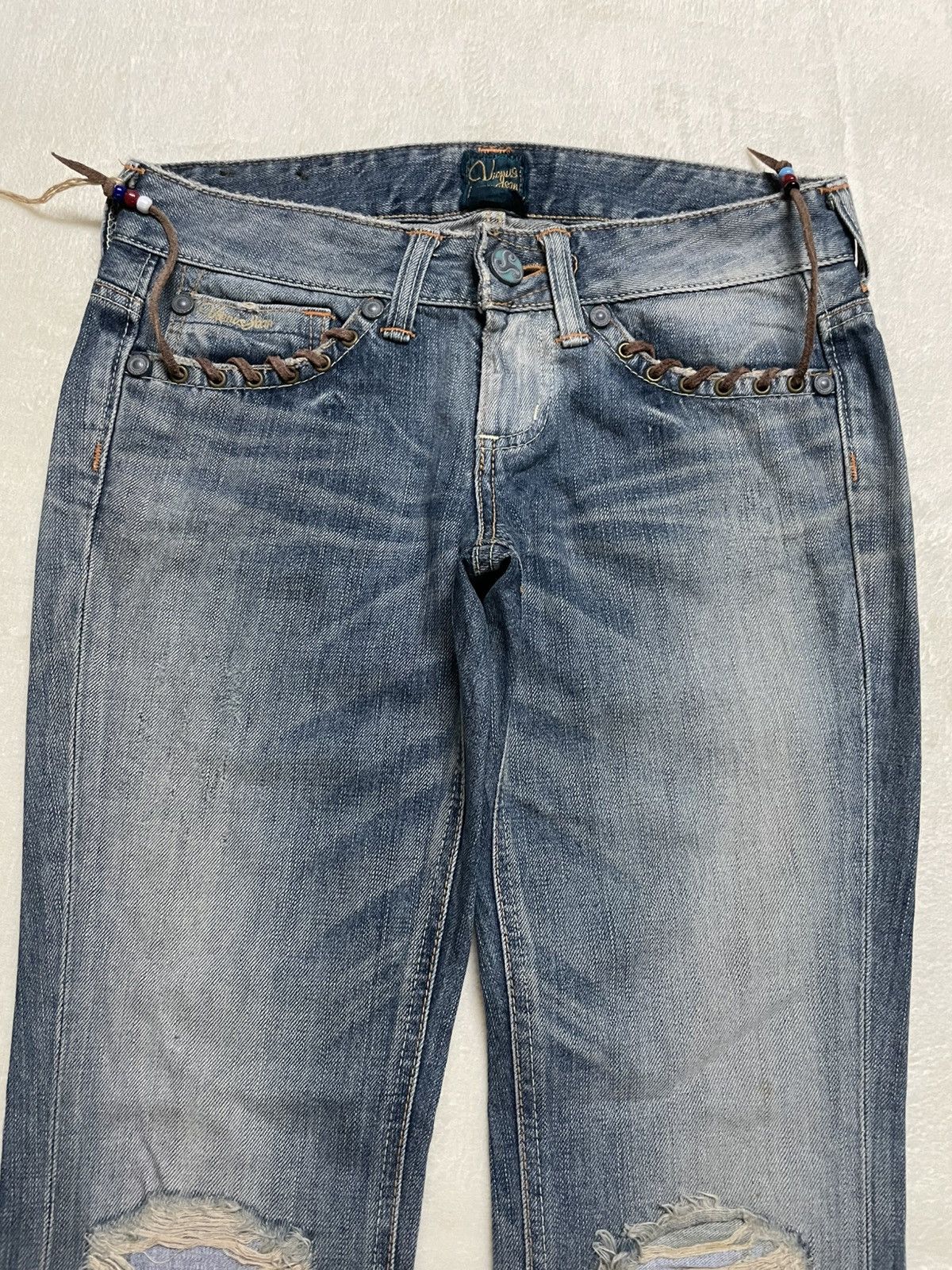 Edwin Vintage Edwin Boot Cut Distressed Ripped Denim Jeans Size US 30 / EU 46 - 2 Thumbnail