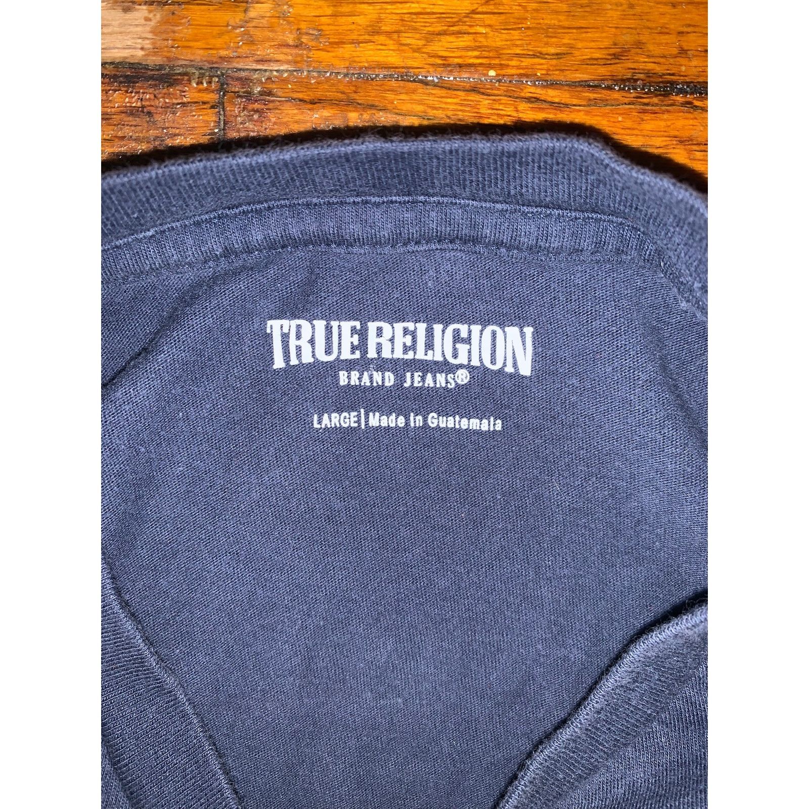 True Religion True Religion Navy Blue T Shirt Large Buddha Logo Graphic Size US L / EU 52-54 / 3 - 6 Thumbnail