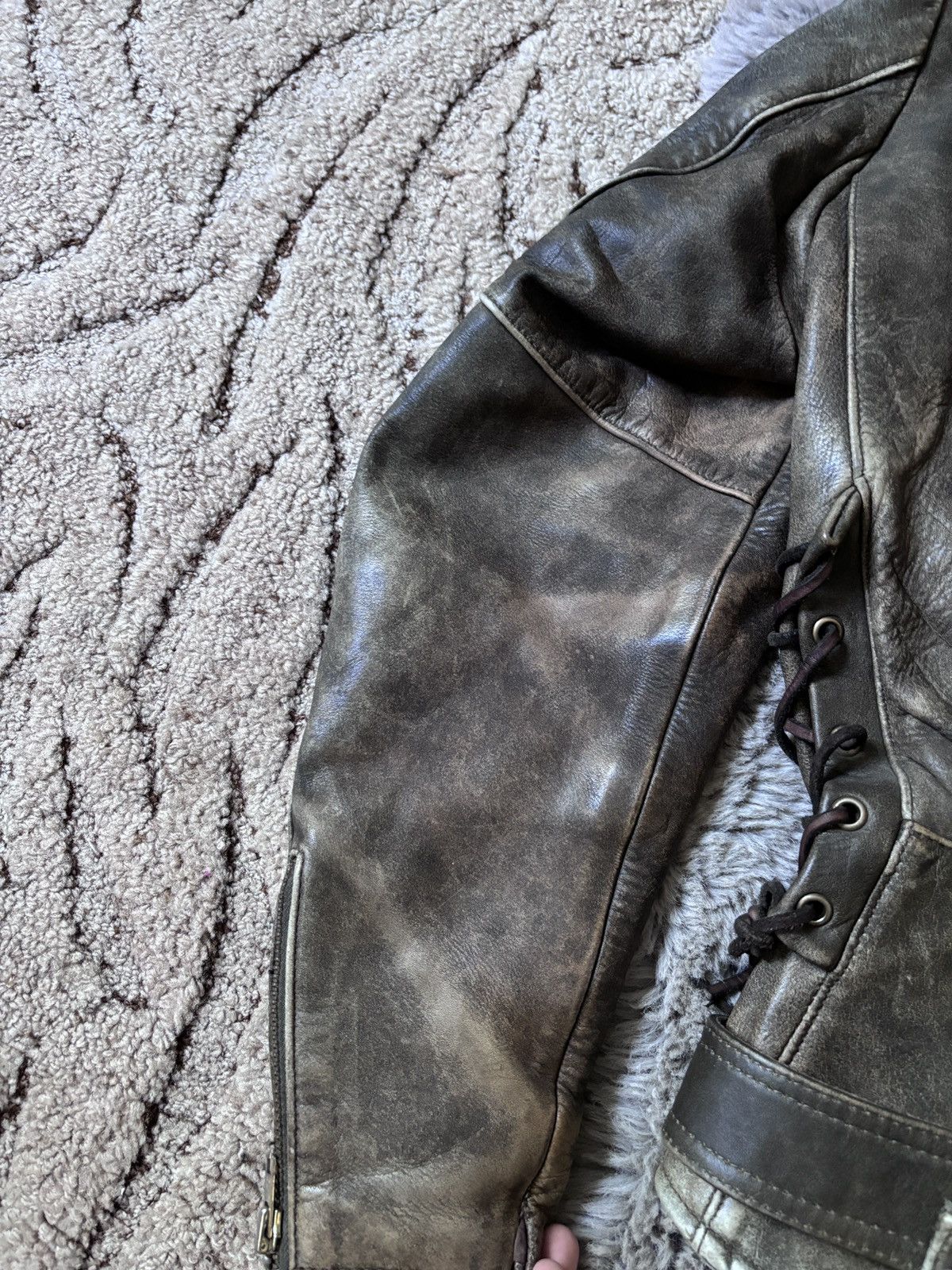Genuine Leather × Vintage IXS Vintage 90s RARE WASHED DISTRESSED LEATHER JACKET Size US M / EU 48-50 / 2 - 11 Thumbnail
