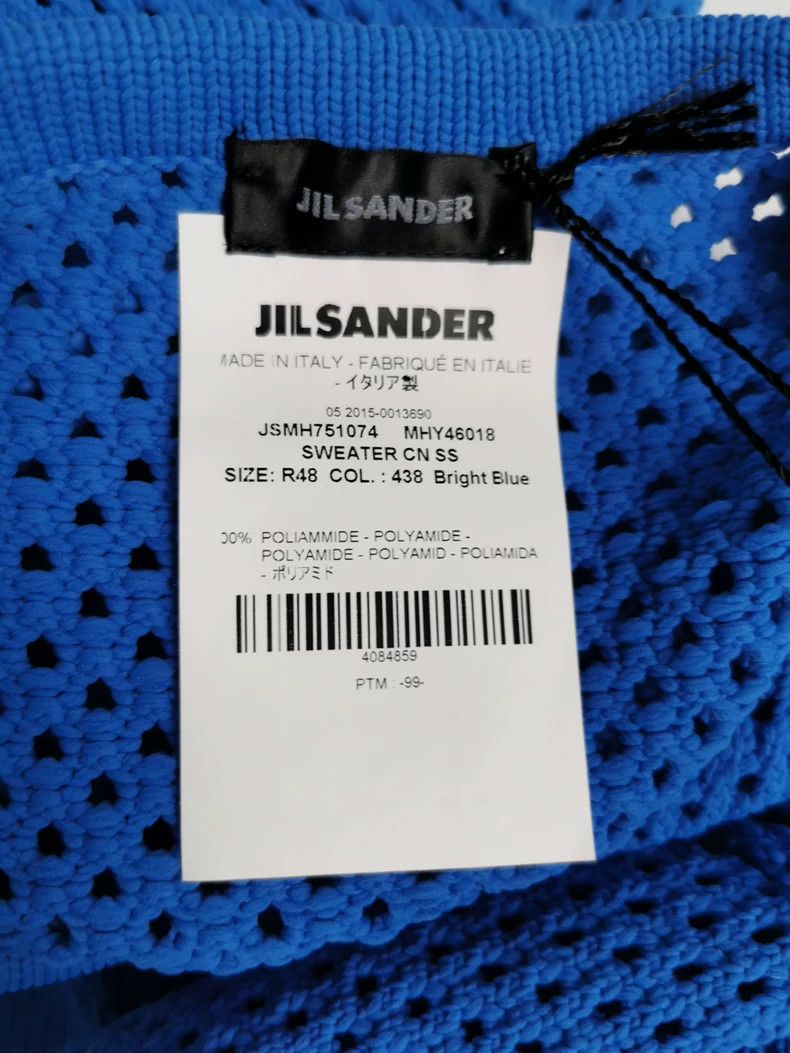 Jil Sander Jil Sander Blue knitted mesh short sleeve Size L / US 10 / IT 46 - 3 Thumbnail