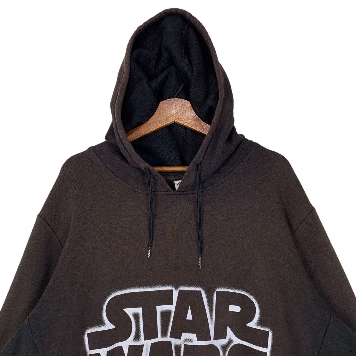 Adidas × Star Wars × Vintage Vintage Adidas X Star Wars Black Faded Hoodie Big Logo Size US XL / EU 56 / 4 - 3 Thumbnail