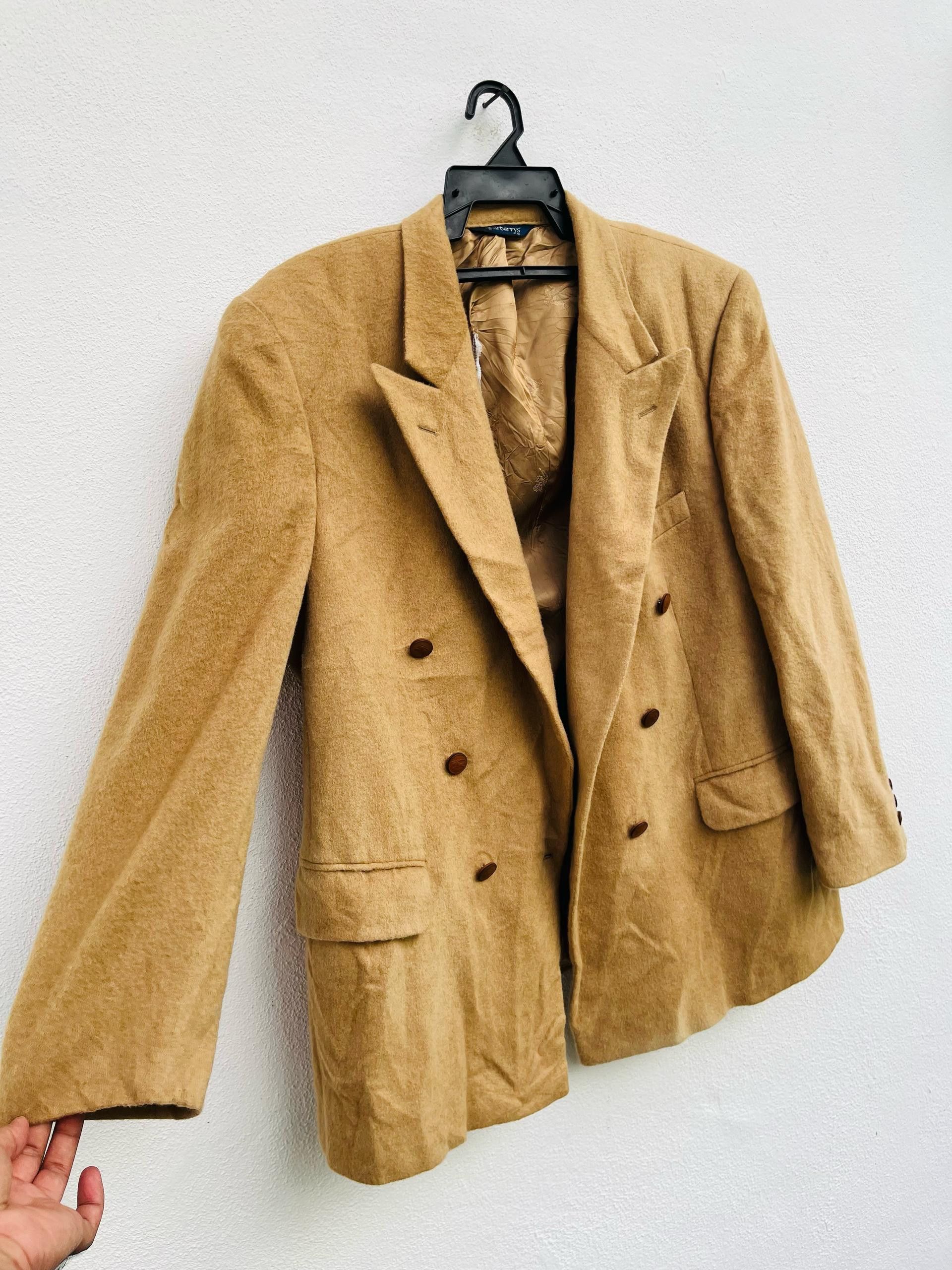 Burberry × Vintage Vintage Burberrys Bullocks 100% Pure Camel Hair Wool Jacket Size US L / EU 52-54 / 3 - 4 Thumbnail