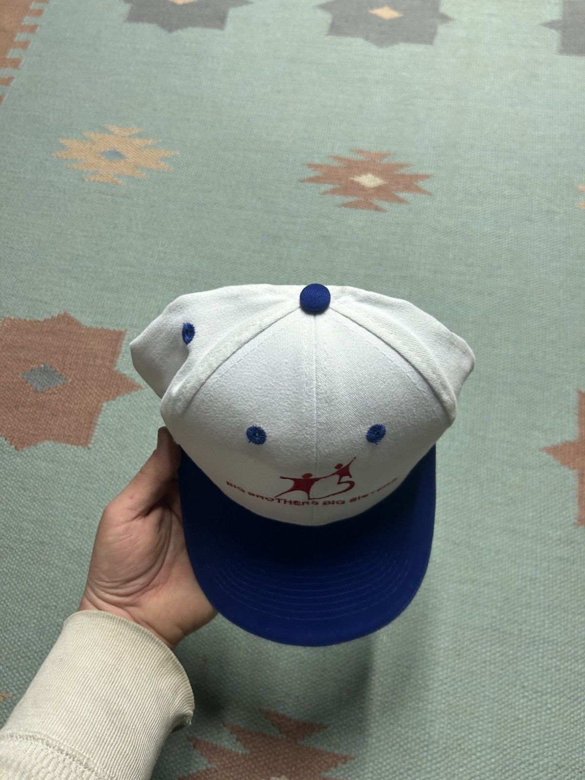 Vintage Vtg strapbac hat big brothers big sisters program blue white Size ONE SIZE - 3 Thumbnail