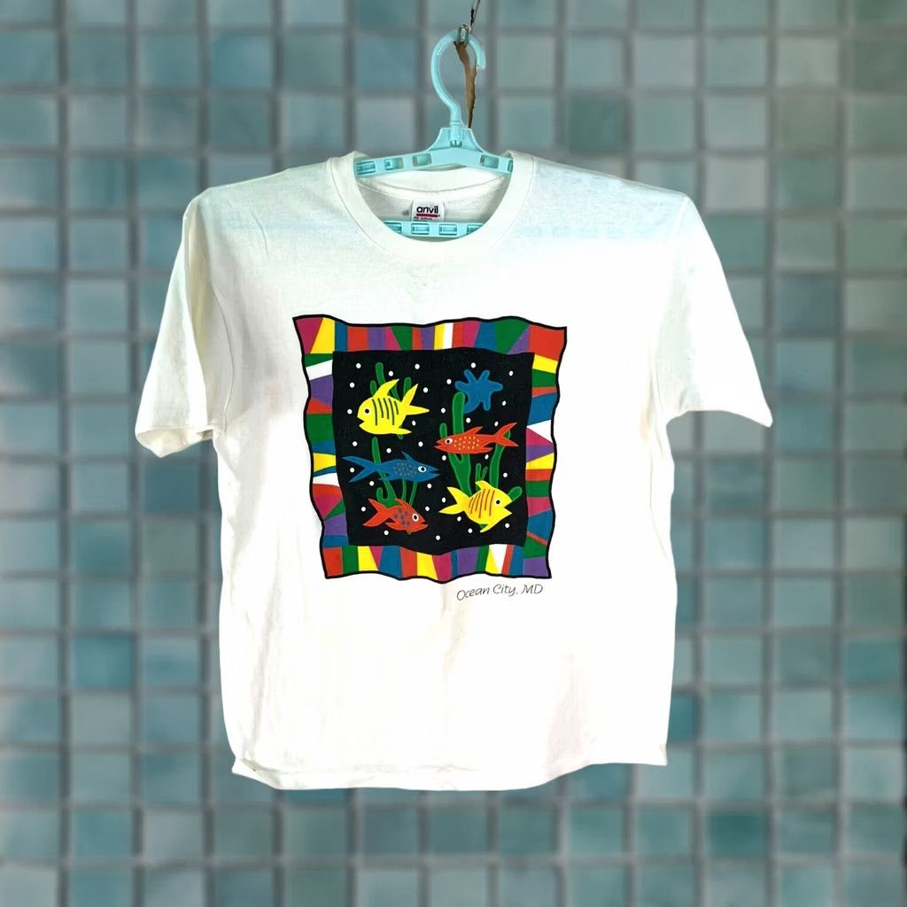 Anvil Anvil Ocean City MD Graphic White T Shirt Size L Mens Size US L / EU 52-54 / 3 - 1 Thumbnail
