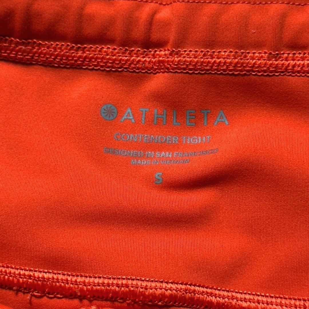 Athleta Athleta Contender Laser Cut Tights Neon Orange Small Legging Size 26" / US 2 / IT 38 - 4 Thumbnail