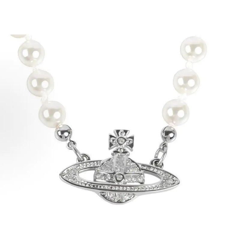 Vivienne Westwood Vivienne Westwood White Crystal Necklace 39cm 0089 Size ONE SIZE - 1 Thumbnail