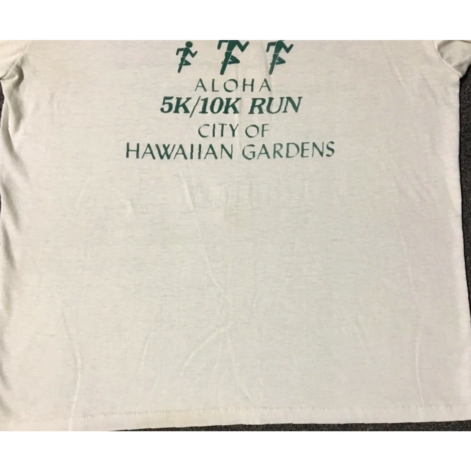 ALOHAS Vtg 80s Hawaiian Gardens Aloha Marathon Shirt S USA Track Grunge PE 90s Shirt Mens White Size US S / EU 44-46 / 1 - 6 Thumbnail
